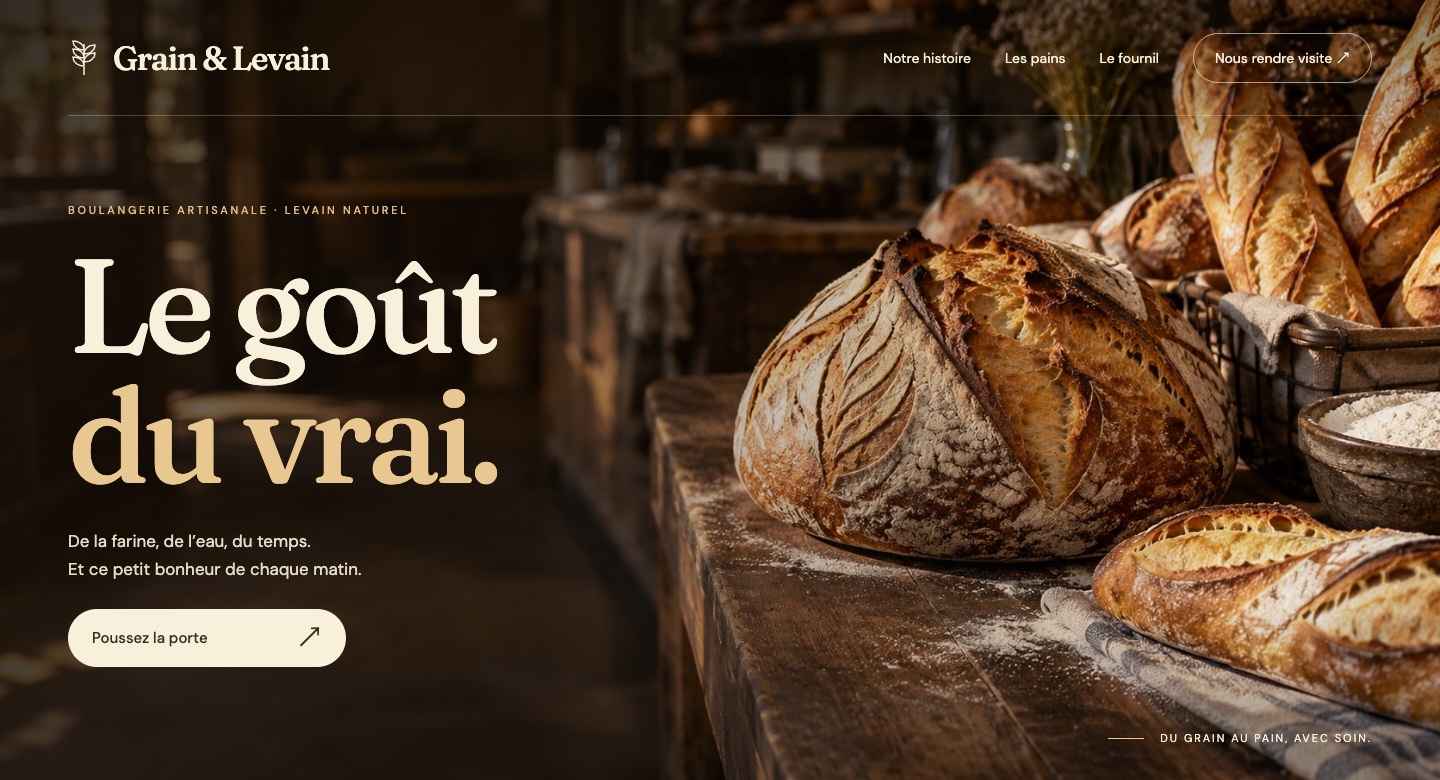 Concept démo de site : Grain & Levain